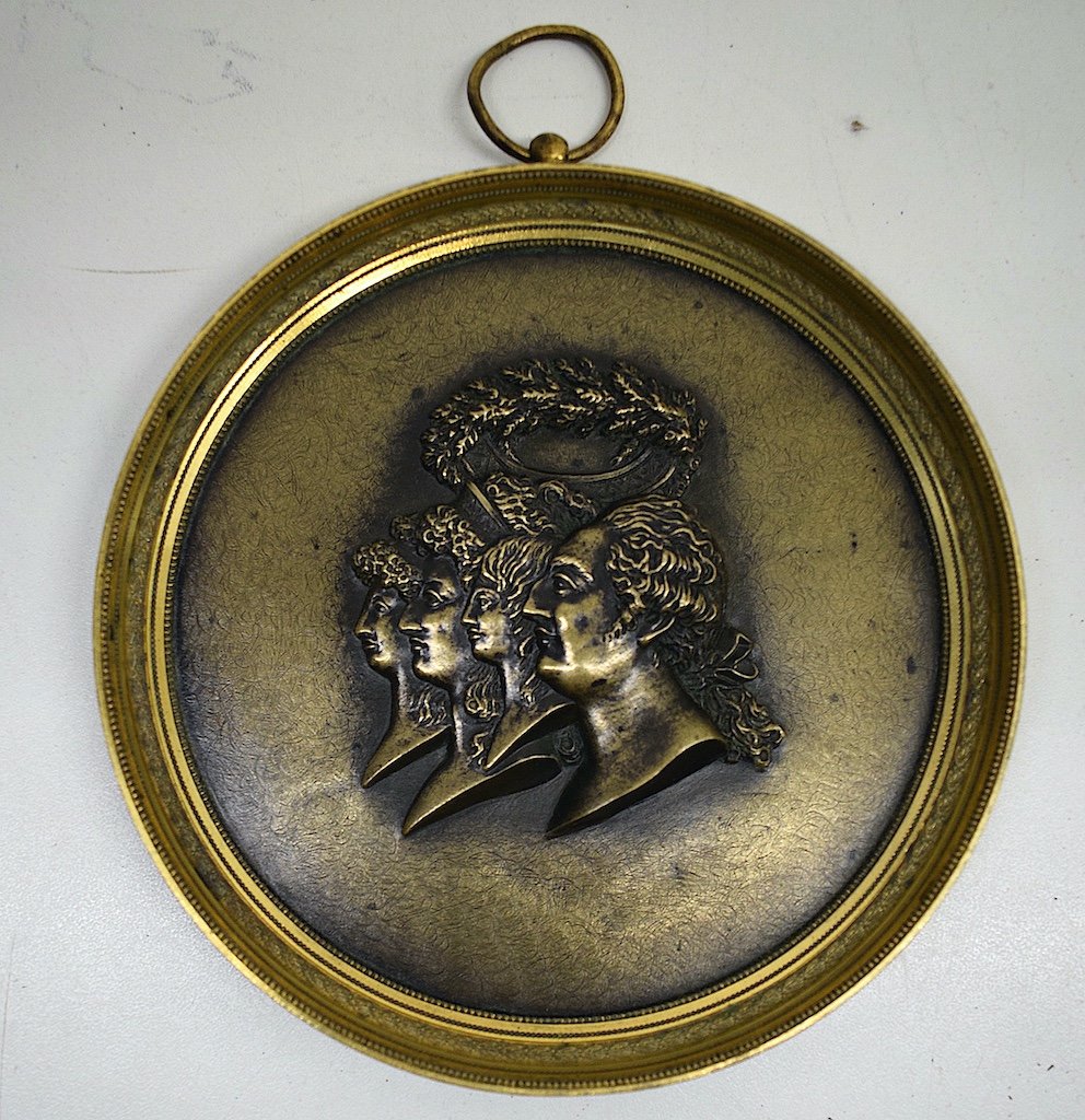 Bronze Medallion Portrait  King Louis XVI And The Royal Family Of France Queen Marie Antoinette Ref488-photo-8
