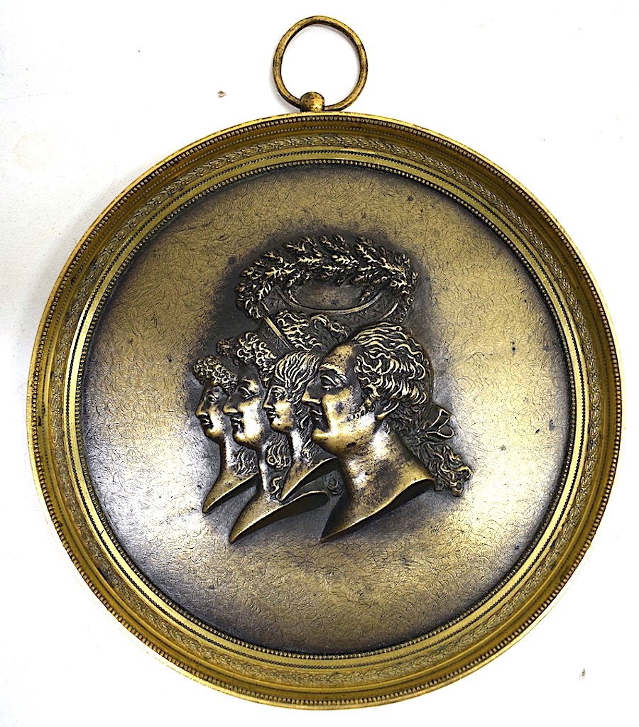 Bronze Medallion Portrait  King Louis XVI And The Royal Family Of France Queen Marie Antoinette Ref488