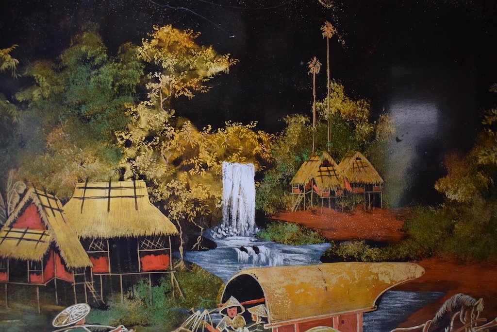 Thanh Lap Lacquer Panel Indochina Lively Peasant Scene Tonkin Vietnam Asia Ref494-photo-5