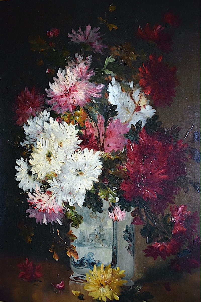 CHARLES GILBERT-MARTIN Nature Morte aux Fleurs XIX RT733-photo-3