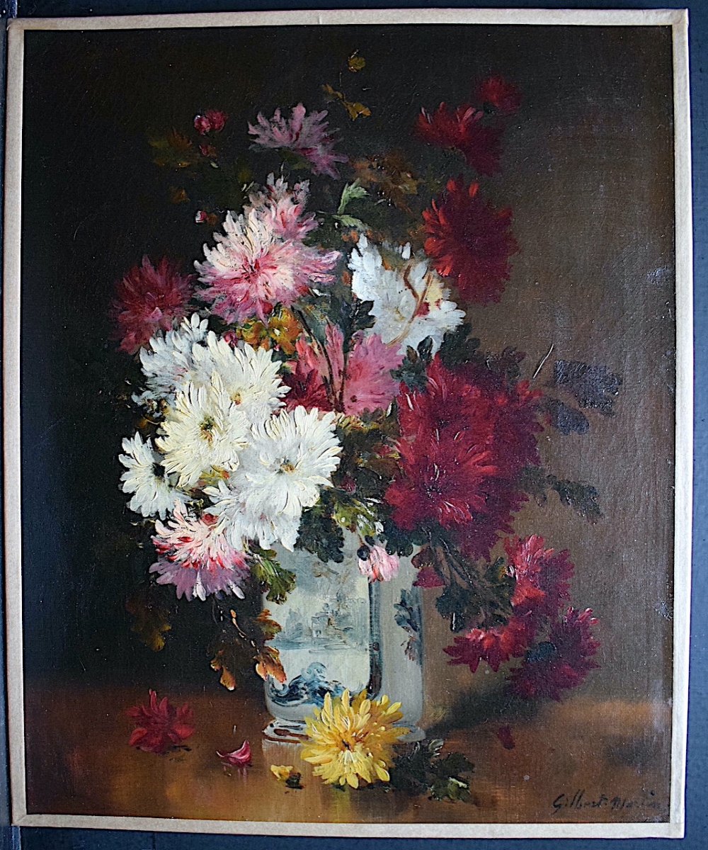 CHARLES GILBERT-MARTIN Nature Morte aux Fleurs XIX RT733