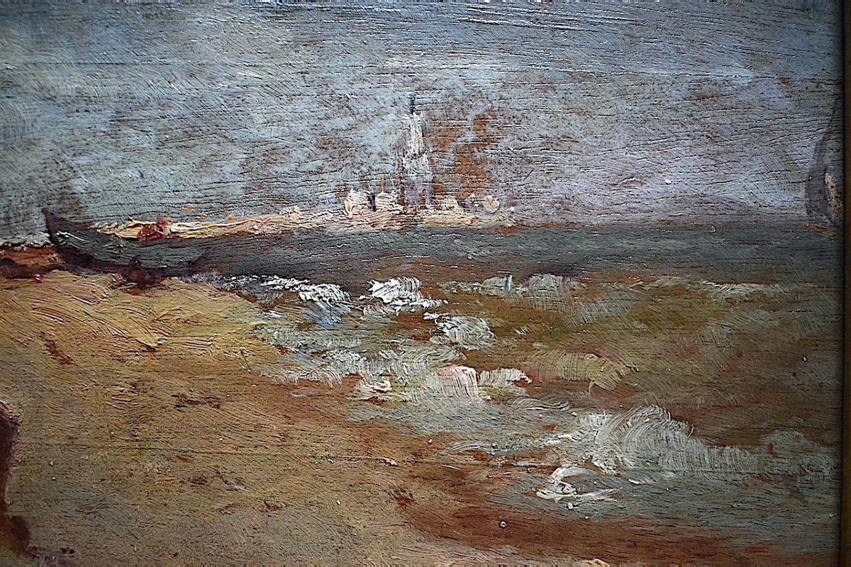 Pierre Crassous Fils Valras Marine Beach 1931 Impressionist Hérault XX Rt743-photo-1