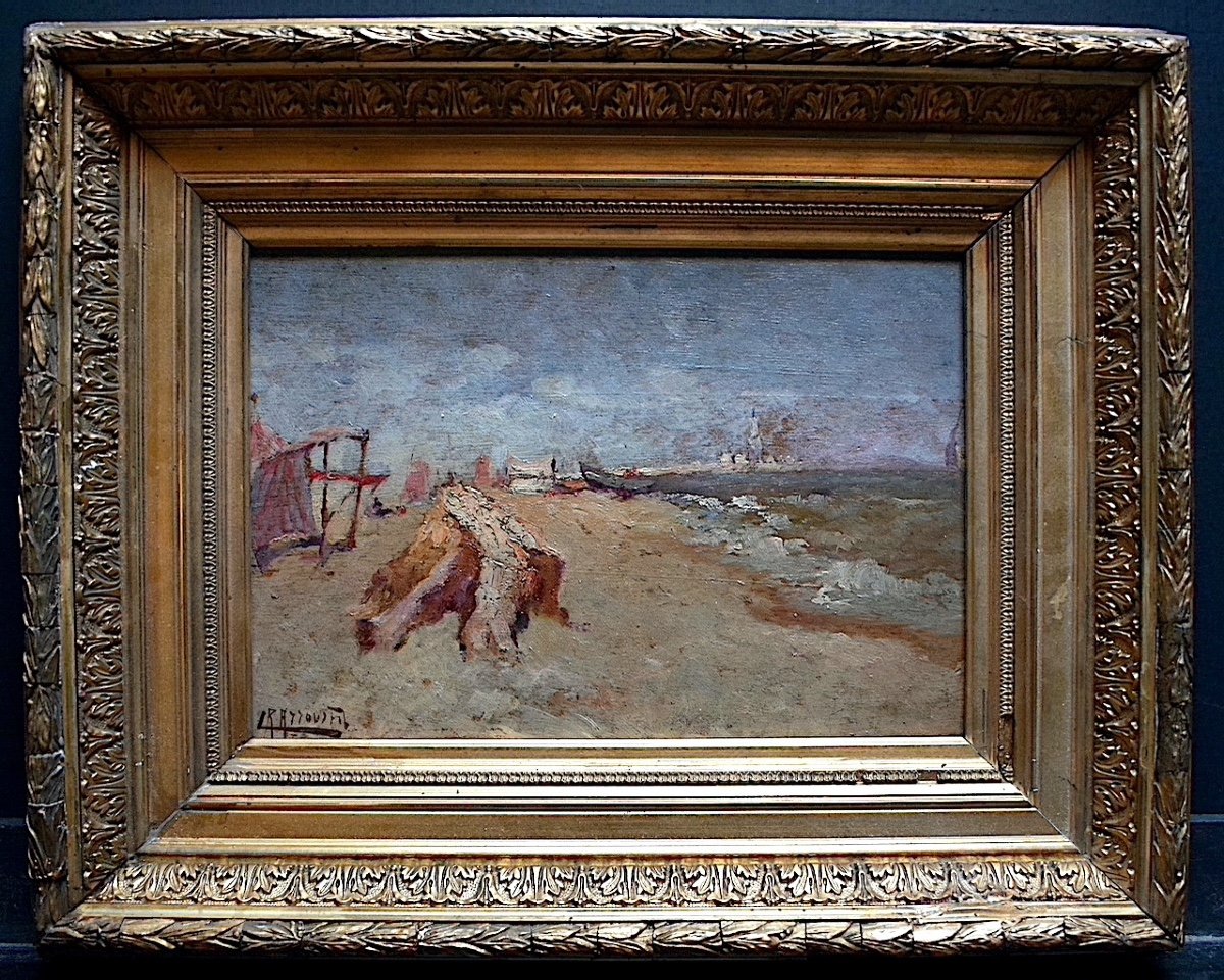 PIERRE CRASSOUS FILS Valras Plage marine 1931 Impressionniste Hérault  XX RT743