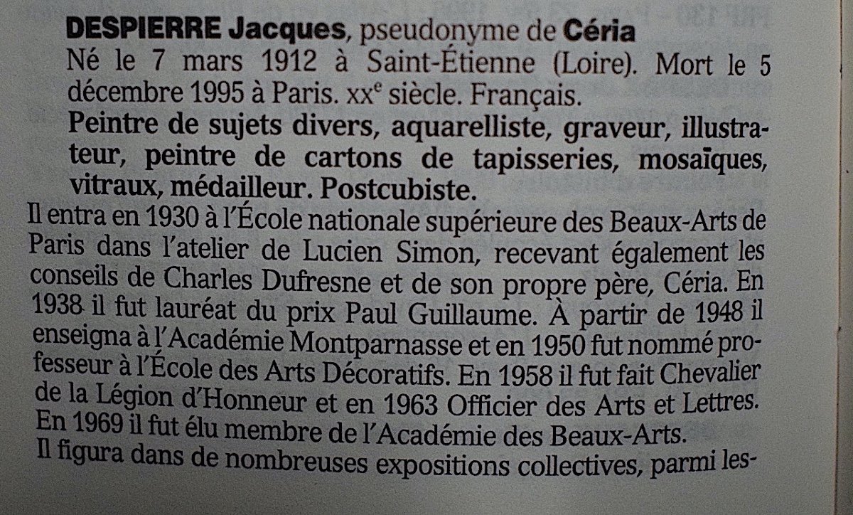 JACQUES DESPIERRE Post Cubiste école de Paris Personnages Paysage Pont XX RT746-photo-4