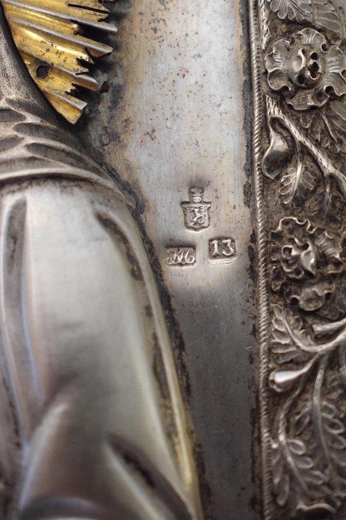 Riza Silver Icon Of Saint Efrosinia Russian Goldsmith Hallmarks To Identify Russia Ref503-photo-3