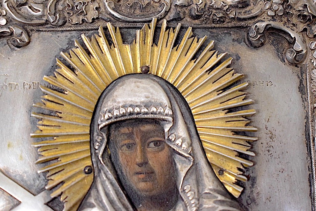 Riza Silver Icon Of Saint Efrosinia Russian Goldsmith Hallmarks To Identify Russia Ref503-photo-2