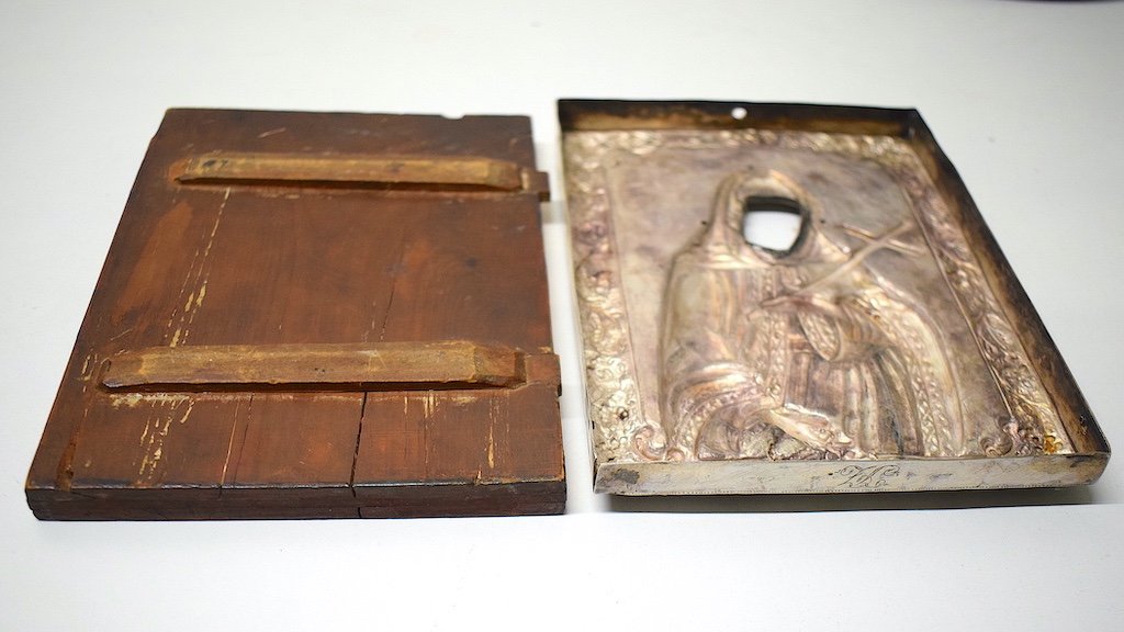Riza Silver Icon Of Saint Efrosinia Russian Goldsmith Hallmarks To Identify Russia Ref503-photo-7