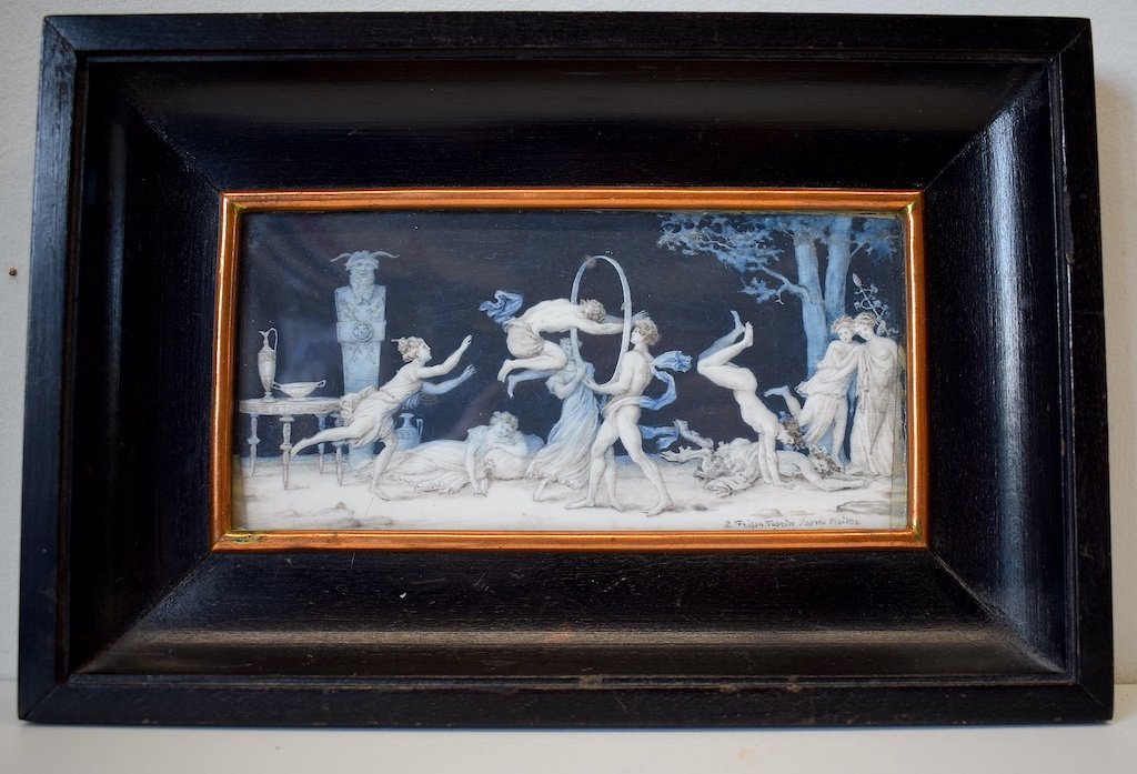 Miniature Signed L Frison Fabrice After Moitte Games Nymphs And Satyrs Ref511