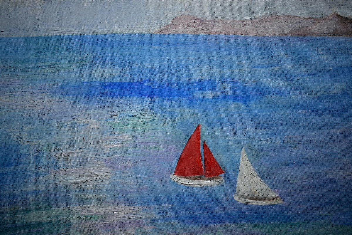 * Thérèse Debains Post Impressionist Marine Signed XX Rt815-photo-3