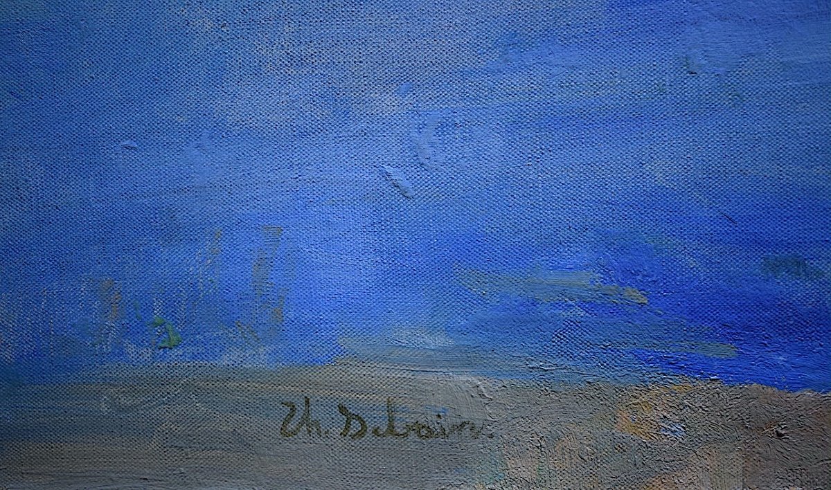 * Thérèse Debains Post Impressionist Marine Signed XX Rt815-photo-3