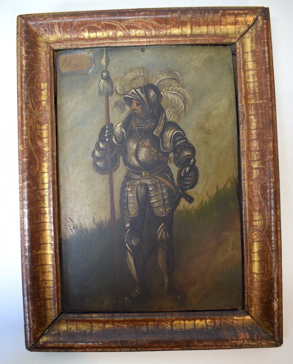 Three Knights Soldiershaute époque In Armor Oils On Wood XVII XVIII  Ref545-photo-5