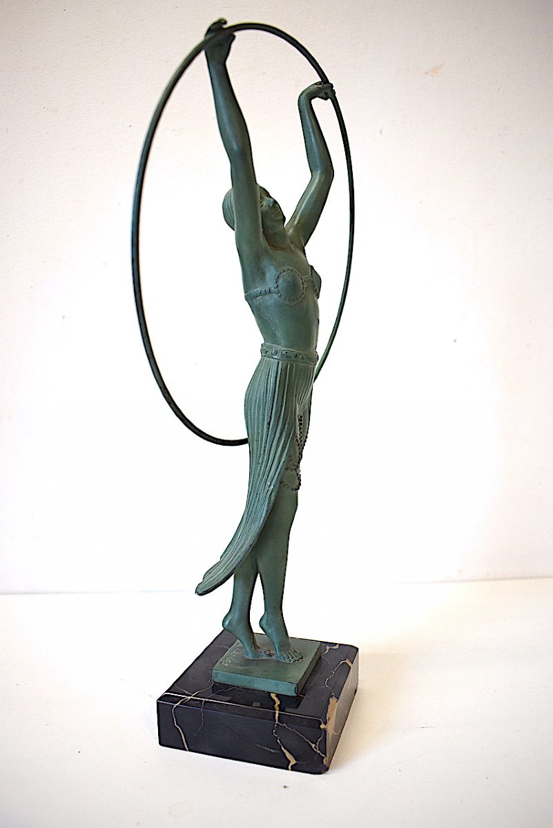 Charles Charles Statue Art Deco The Dancer With The Hoop Metal Editions Max Leverrier Ref550-photo-5