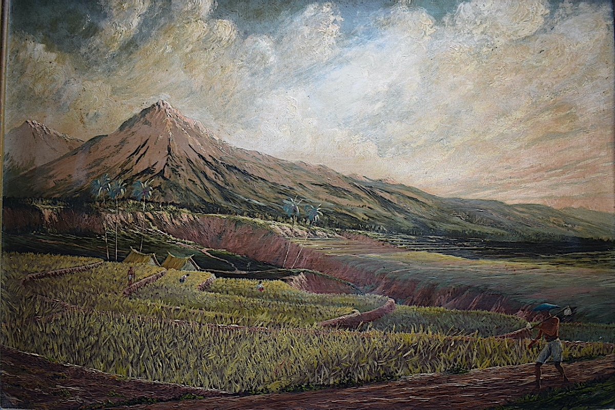 Landscape Indonesia Java Rice Fields Signed To Identify XX Rt838-photo-2