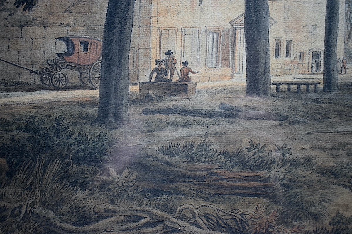 Constantin Of Aix Watercolor XVIII XIX Animated Landscape Provençal Provence Rt839-photo-3
