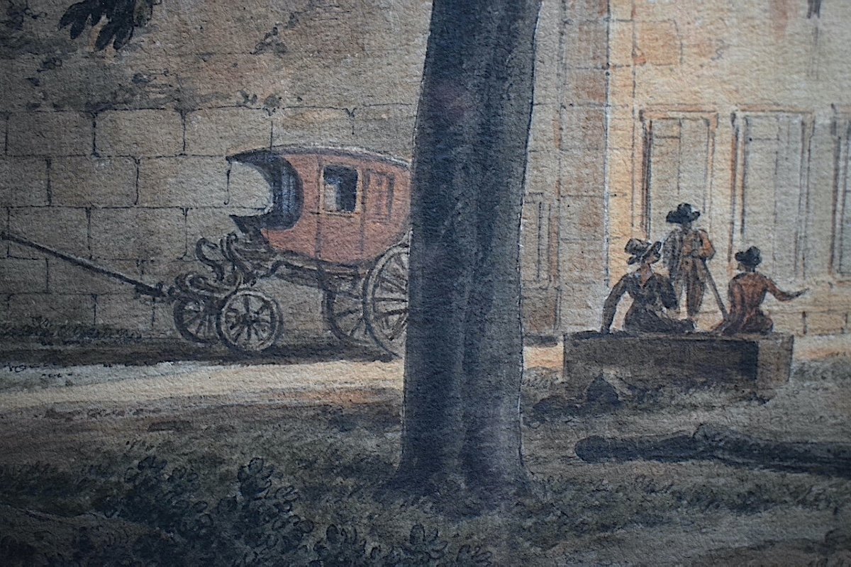 Constantin Of Aix Watercolor XVIII XIX Animated Landscape Provençal Provence Rt839-photo-5