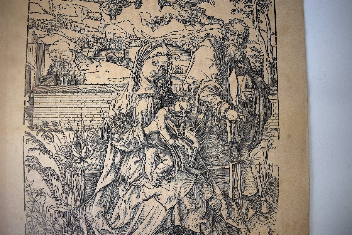 Albrecht Dürer Gravures Sur Bois La Sainte Famille Avec Les Trois Lièvres Refd3-photo-3