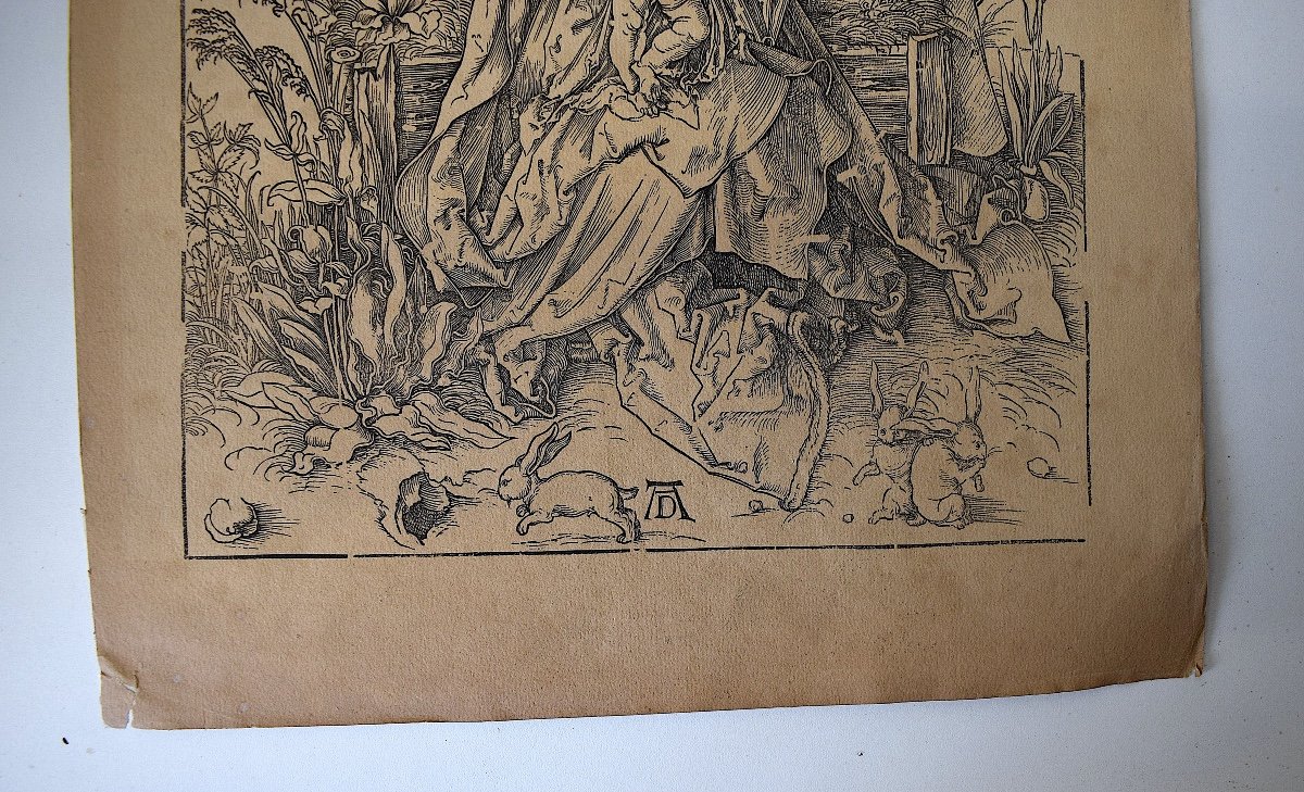 Albrecht Dürer Gravures Sur Bois La Sainte Famille Avec Les Trois Lièvres Refd3-photo-1