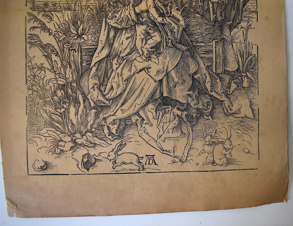 Albrecht Dürer Gravures Sur Bois La Sainte Famille Avec Les Trois Lièvres Refd3-photo-2