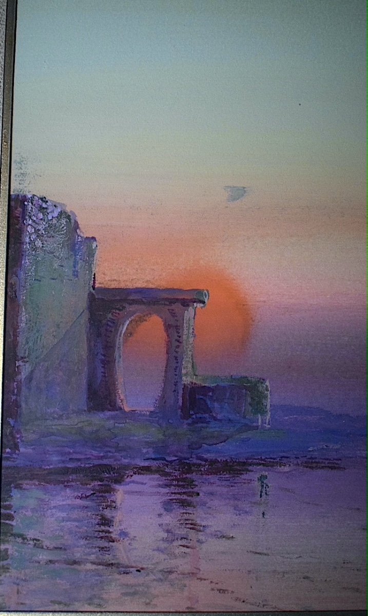 Orientalist Gouache Signed To Identify Dotty (?) Landscape XX Rt842-photo-4