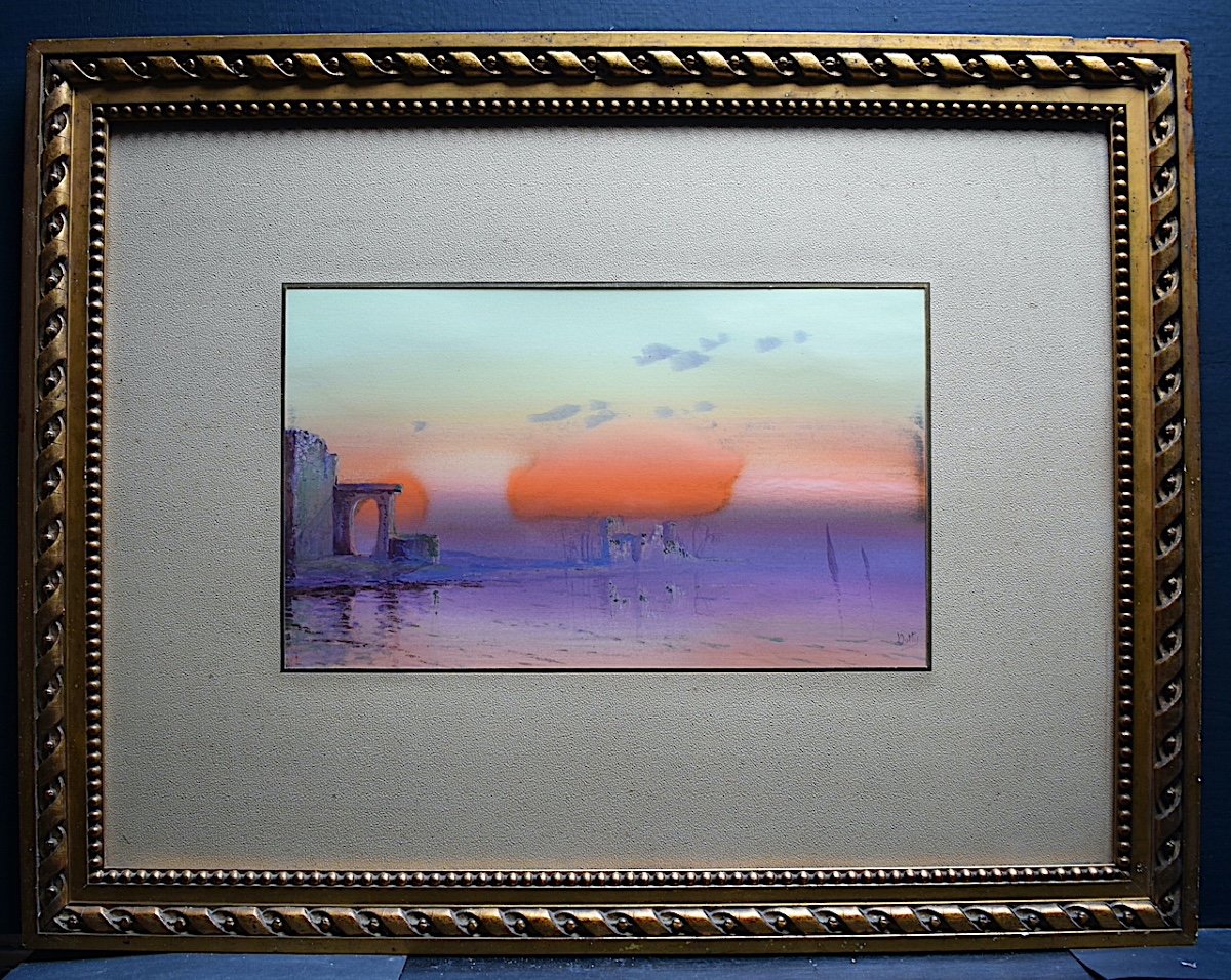 Orientalist Gouache Signed To Identify Dotty (?) Landscape XX Rt842