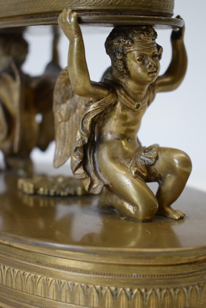 Baguier Tray Empty Pocket Watch Holder Or Jewelry Bronze Cherubs Charles X Ref516-photo-4