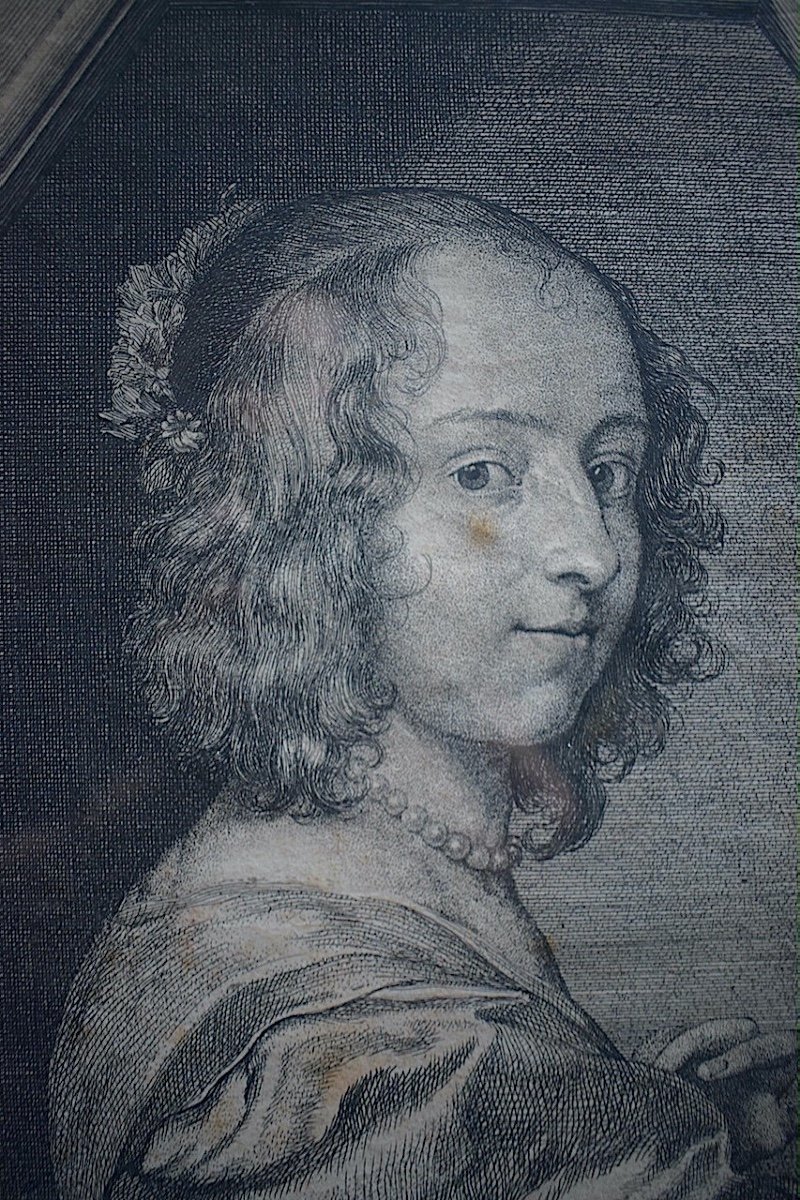 Burin Engraving Portrait Of Marguerite Lemon Mistress Of Van Dyck By Jean Morin Refd4-photo-4
