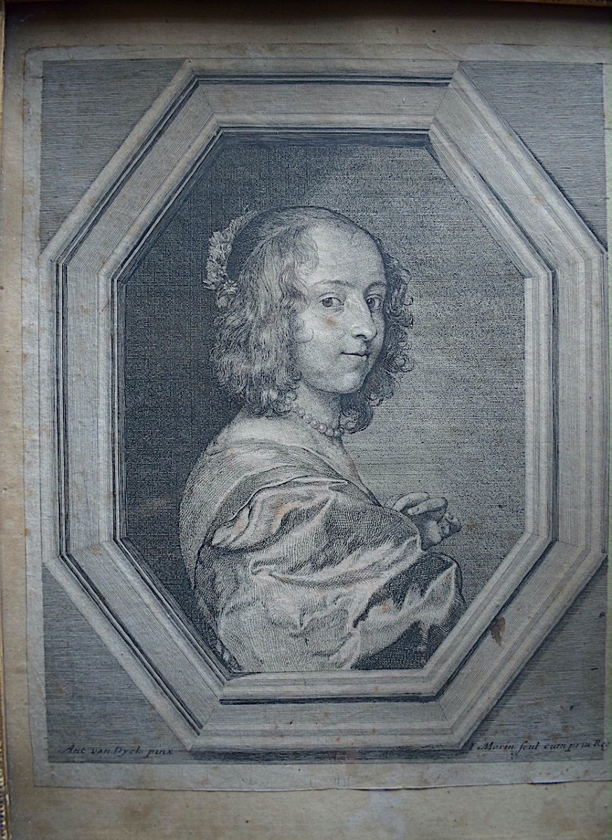 Burin Engraving Portrait Of Marguerite Lemon Mistress Of Van Dyck By Jean Morin Refd4-photo-4