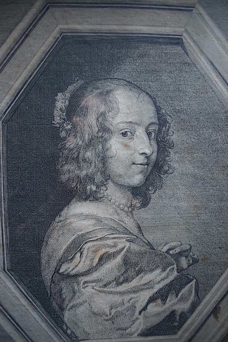 Burin Engraving Portrait Of Marguerite Lemon Mistress Of Van Dyck By Jean Morin Refd4-photo-5