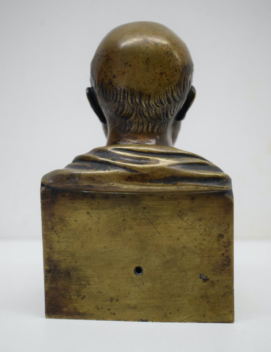 Buste Bronze Hippocrate XIX Vers 1810 1830 Médecine Médecin époque Empire Ref533-photo-3