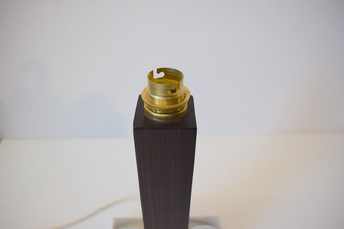 Modernist Art Deco Foot Lamp Macassar Ebony And Chrome Bronze 1925 1930 Ref538-photo-7
