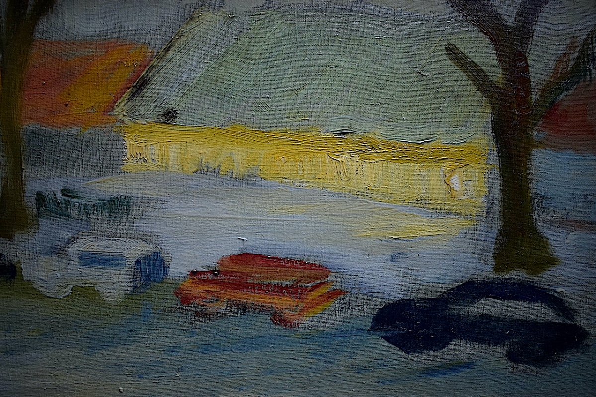 Modern Composition Cars 50s Post Impressionist XX Rt863-photo-4