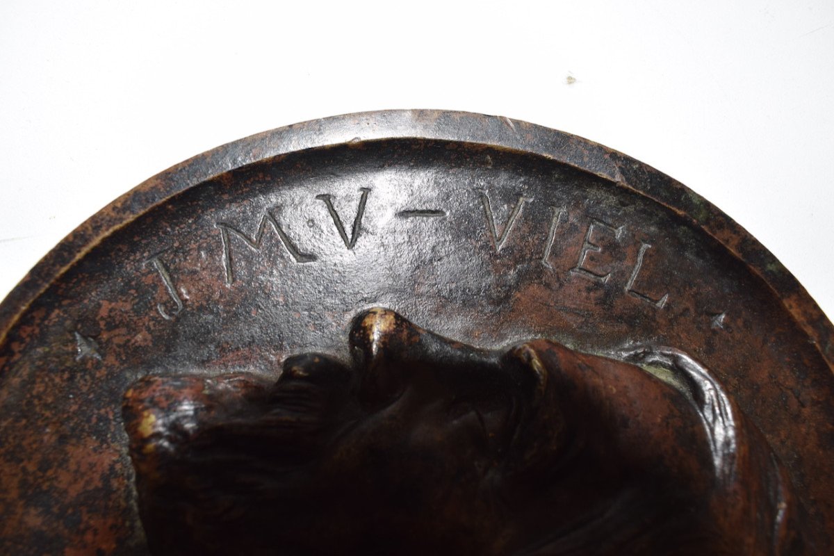 Victor Vilain Bronze Medallion Portrait Of Jean-marie-victor Viel Architect Of Paris Ref551-photo-4
