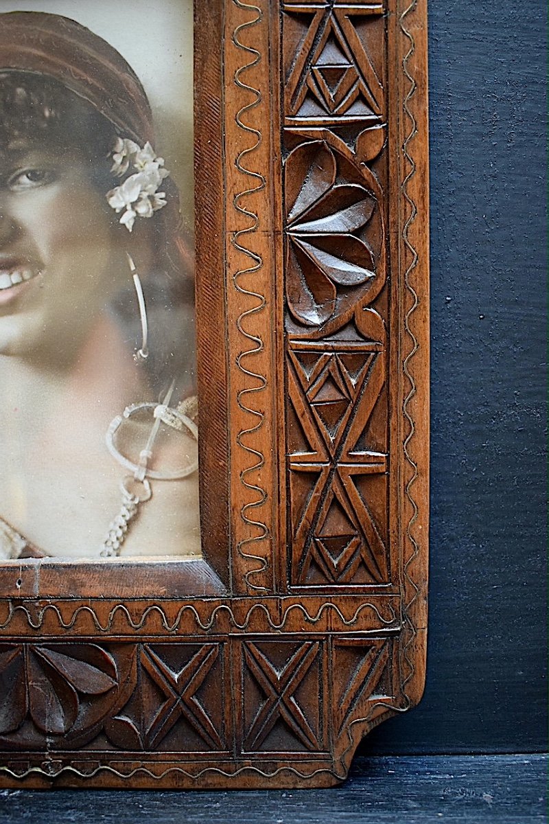 Orientalist Carved Wood Photo Frame XX Rebate 22.5 X 13 Cm Frame Ref C1102-photo-1