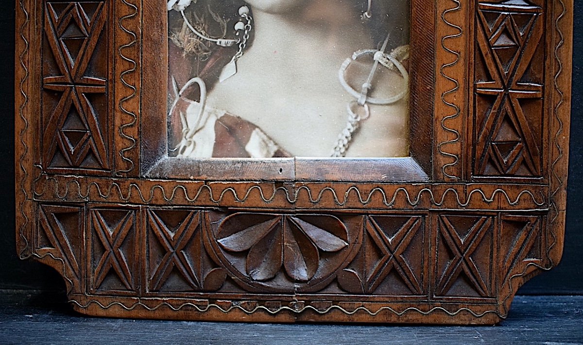 Orientalist Carved Wood Photo Frame XX Rebate 22.5 X 13 Cm Frame Ref C1102-photo-2