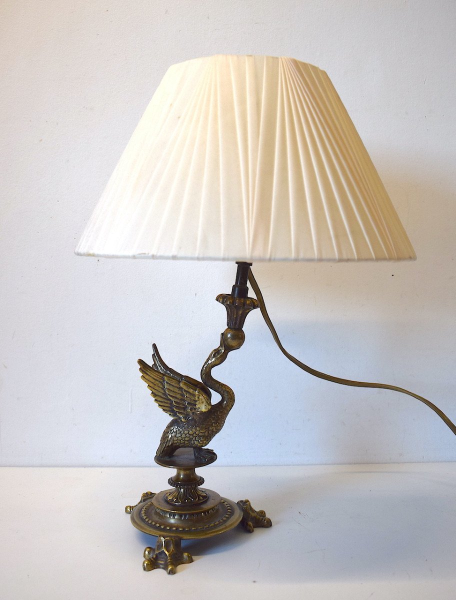 Lampe Bronze Animalier Repr&eacute;sentant  Un Cygne  &eacute;poque Vers 1920 1930 Ref555-photo-3