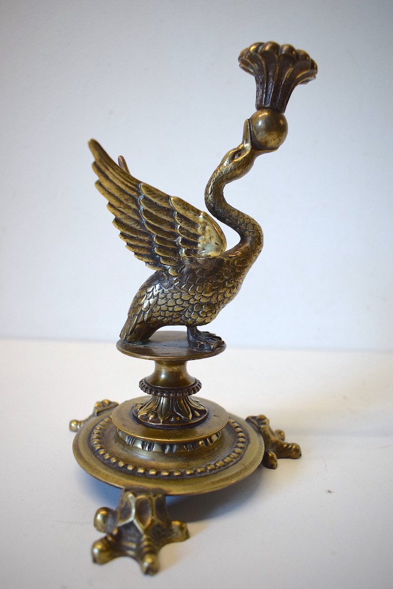 Lampe Bronze Animalier Repr&eacute;sentant  Un Cygne  &eacute;poque Vers 1920 1930 Ref555-photo-1