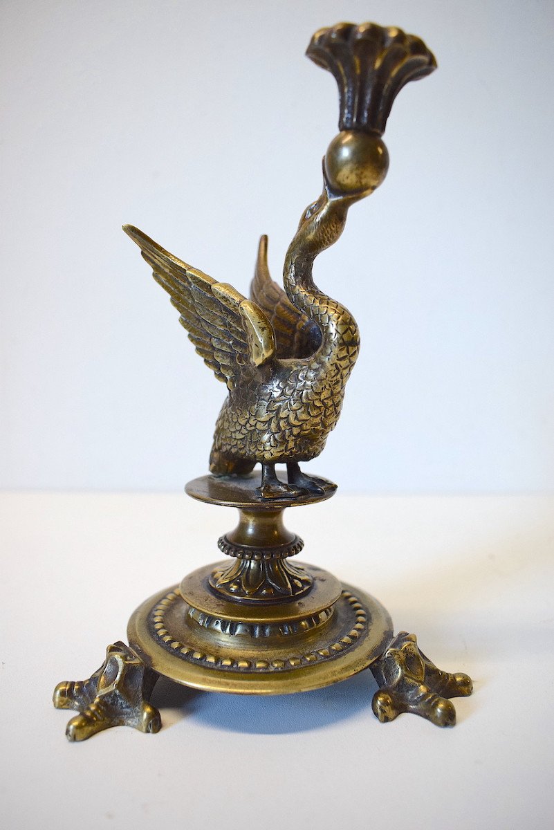 Lampe Bronze Animalier Repr&eacute;sentant  Un Cygne  &eacute;poque Vers 1920 1930 Ref555-photo-2