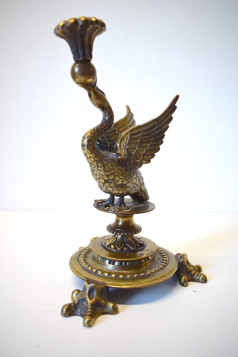 Lampe Bronze Animalier Repr&eacute;sentant  Un Cygne  &eacute;poque Vers 1920 1930 Ref555-photo-3