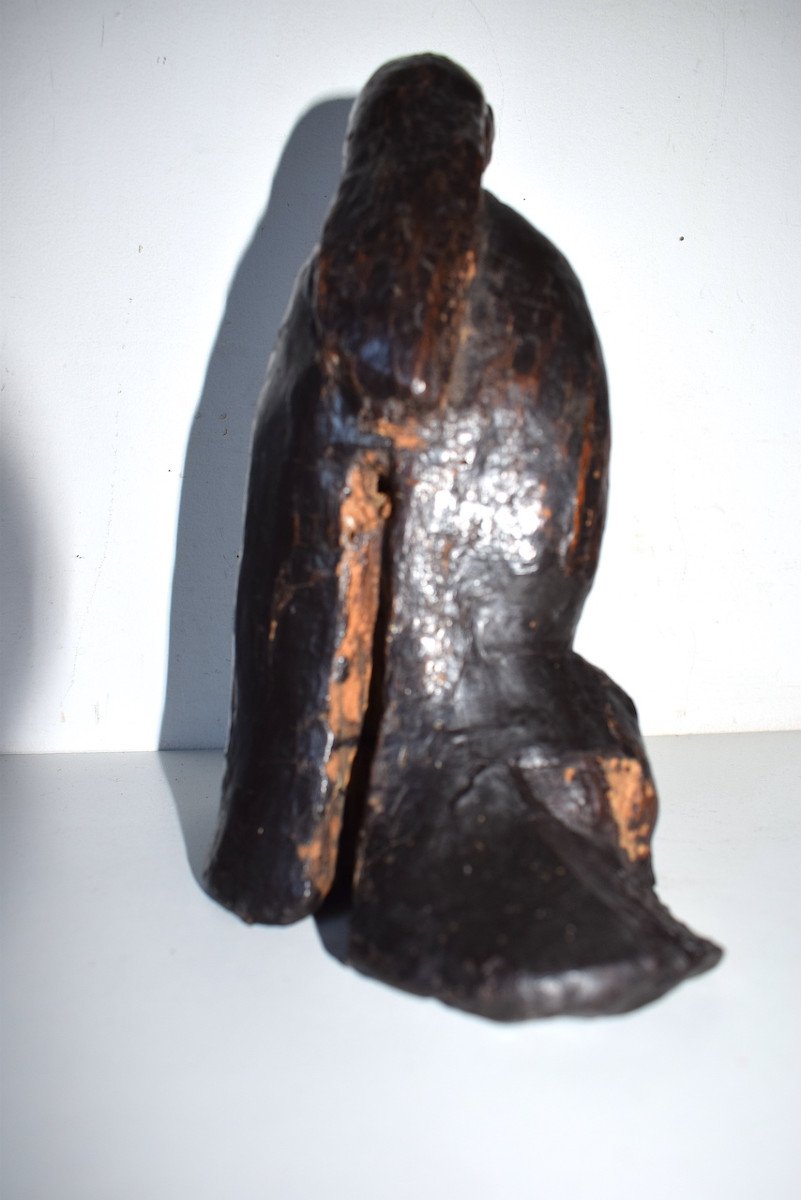 Popular Art Statuette Character In Carved Wood Late 17th Early 18th Century Ref557-photo-1