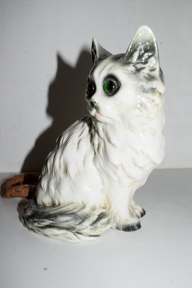 Porcelain Cat Or Kitten Night Light Lamp Circa 1930 Feline Animal Ref561-photo-3