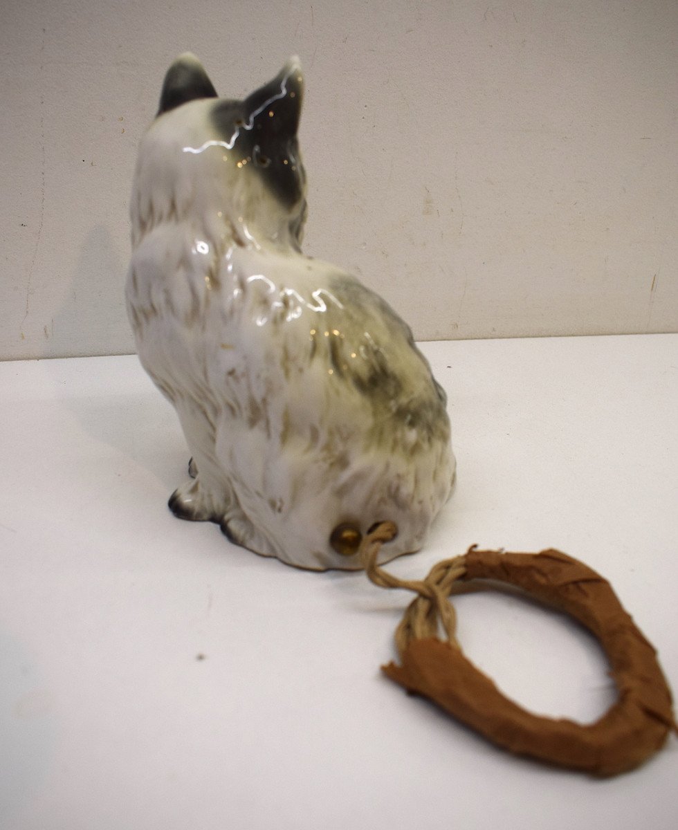 Porcelain Cat Or Kitten Night Light Lamp Circa 1930 Feline Animal Ref561-photo-2