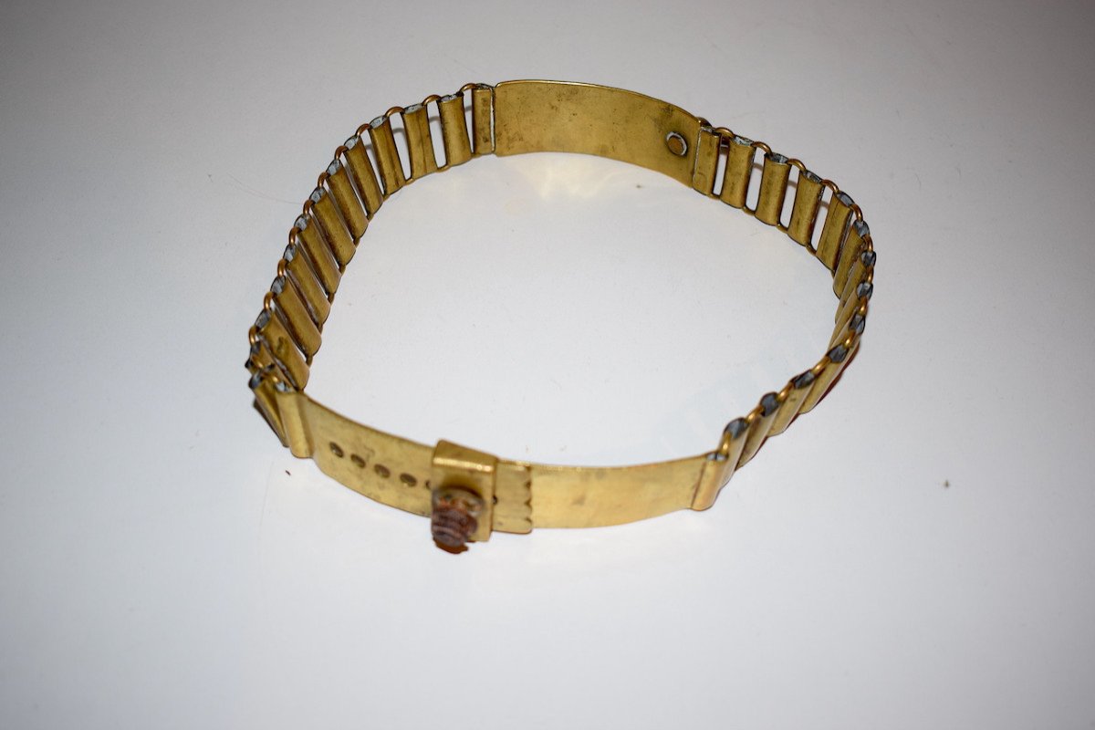 Curiosit&eacute; Art Populaire Collier Gros Chien Chasse  XIX &egrave;me Laiton Lasserre Caussade Ref564-photo-1