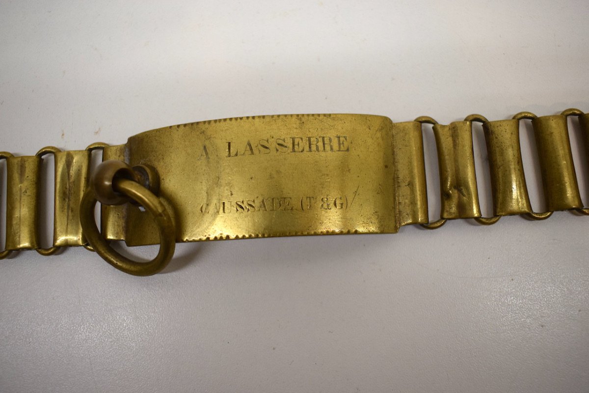 Curiosity Popular Art Large Hunting Dog Necklace 19th Century Brass Lasserre Caussade Ref564-photo-7