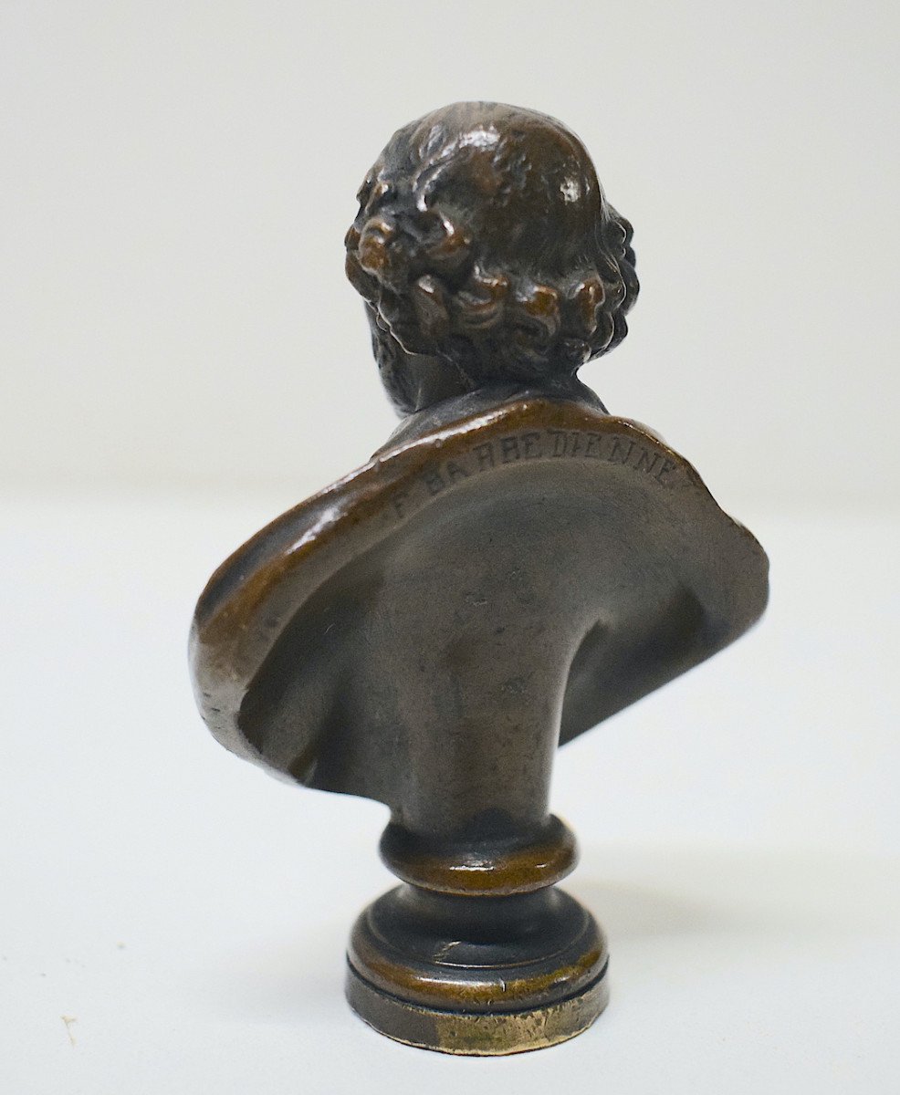 Shakespeare Seal Bronze Bust Signed Barbedienne Theater Playwright Poet Actor Ref584-photo-3