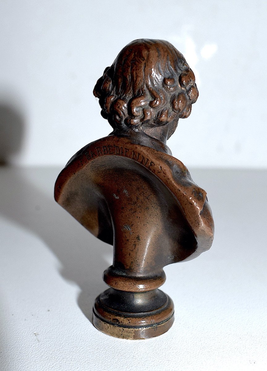 Shakespeare Seal Bronze Bust Signed Barbedienne Theater Playwright Poet Actor Ref584-photo-6