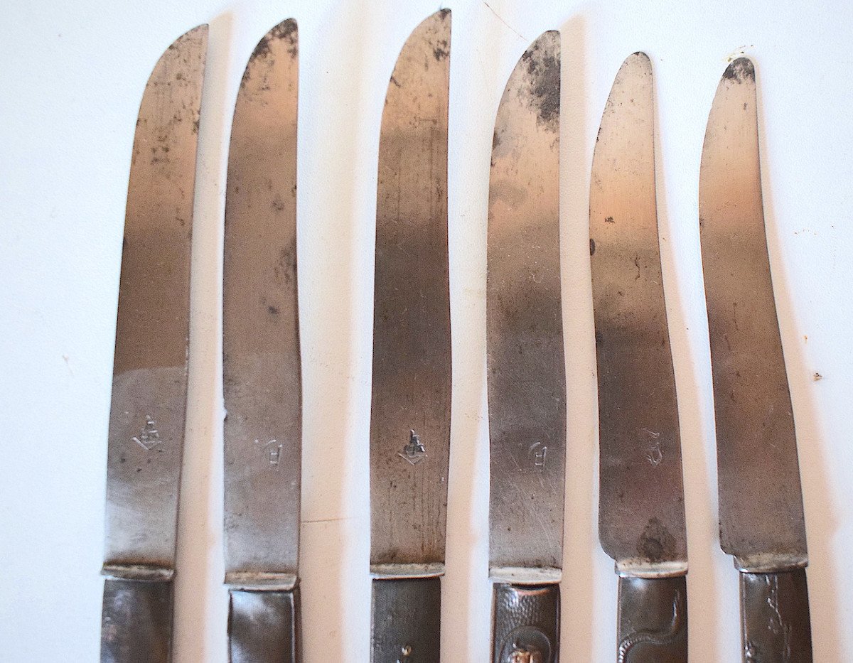 Six Japanese Table Knives Kazuka Kozuta Kogatana Japan Japan XIXth Signed Ref603-photo-5
