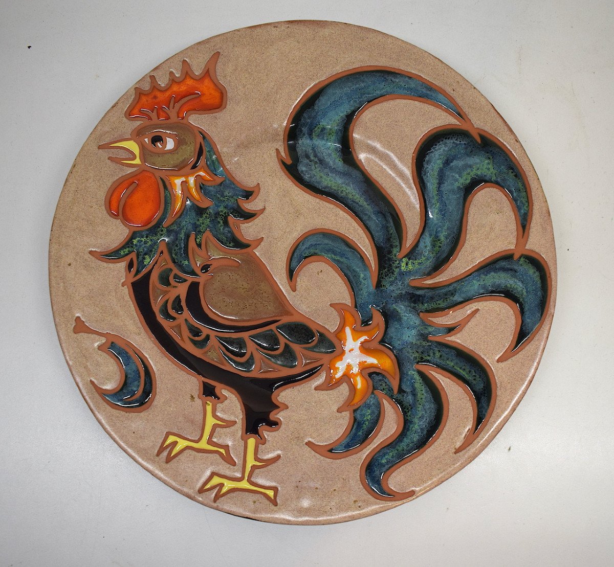 Paul Azema Ceramic Animal Dish With Rooster Circa 1960 1970 Ref607-photo-2
