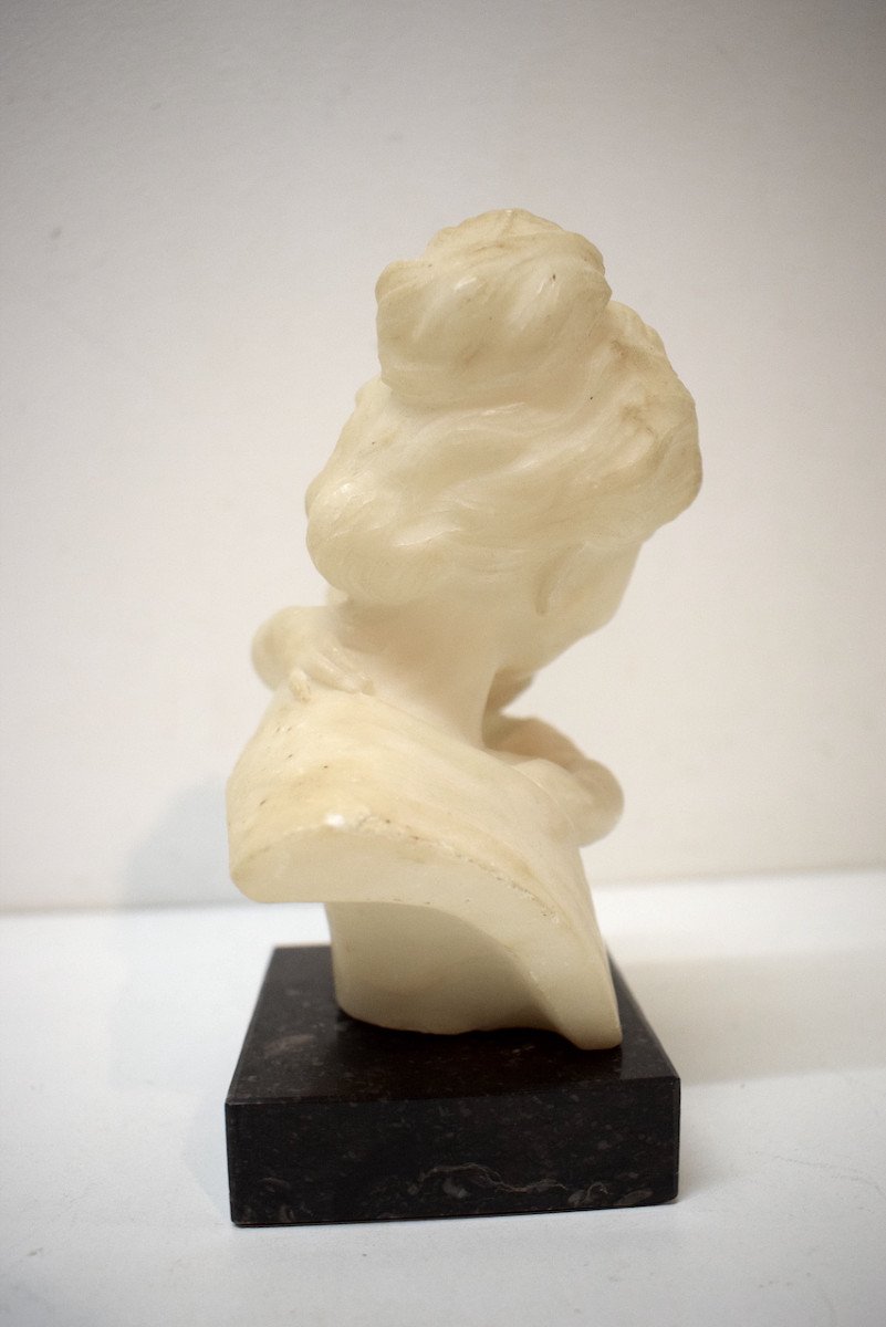Sculpture En Albâtre Femme Et Enfant Buste Romantique Autour De 1900 Ref612-photo-1