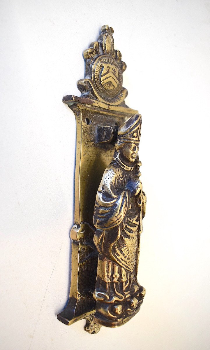 Poign&eacute;e Porte Ou De Meuble En Bronze Repr&eacute;sentant William De Wykeham (1324 -1404) Ref618 -photo-3