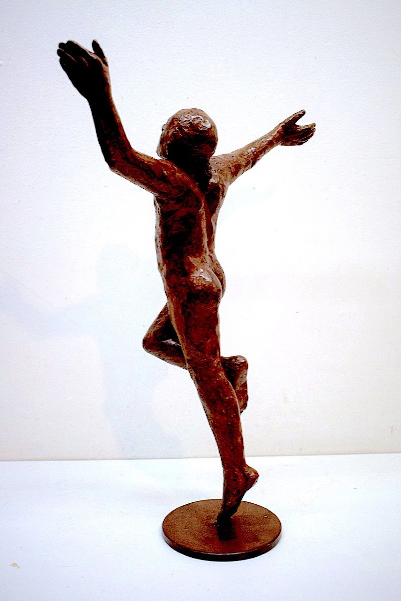 Man Naked Dancer Bonze Cire Perdue Signature To Identify Dance Moderne Kunst Ref623-photo-3